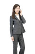 スマートフォンをかける女性社員
