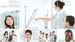 montage of powerful businesswoman