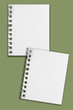 Two blank paper sheets with ripped holes and shadows