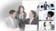Conceptual montage of business in the workplace