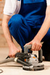 Grinding the cement floor