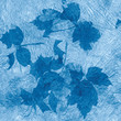 blue abstract composition with leaves