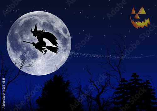 Illustration: Hexenflug Halloween Hexenflug Halloween