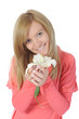woman with lily in her hand