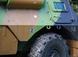 détail de véhicule militaire blindé