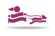 Vector: Girl Running with Dog Girl Running with Dog