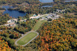 Aerial view of the small North American town or village