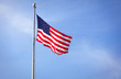 Flag of the USA (United States of America) on Wall Street
