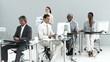 Presentation of a diverse business team at work