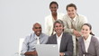 presentation of a business team working with a computer