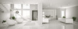 White apartment interior panorama 3d White apartment interior panorama 3d