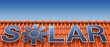 Solar roof with big letters sky