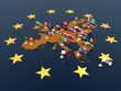 Europa mappa bandiere stelle orizz