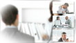 montage showing fustrated businessmen