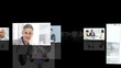 montage of businessmen against black background
