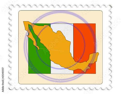 mexico map flag. Zoom Not Available: Vector images scale to any size. Mexico map flag stamp