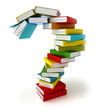 Question symbol from coloured books Question symbol from coloured books