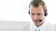 smiling man working in a call-center