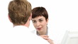 Video: young businessman having a job interview with female manager young businessman having a job interview with female manager