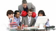 fustrated manager punching his team