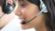 close-up of an indian woman working in a call-center