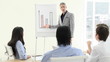 Confident businessman presenting statistics