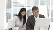 business people woking seriously at a computer