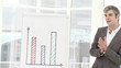 serious man presenting statistics during a meeting