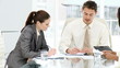 group of young executives having a brainstorming