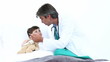 Adorable little boy attending a medical check-up