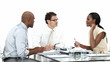 multi-ethnic team having a brainstorming