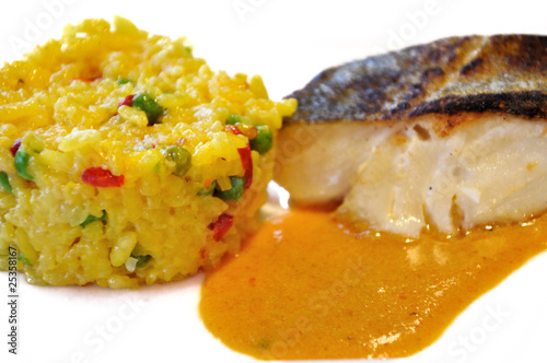 Risotto et poisson en sauce Risotto et poisson en sauce