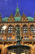 Hamburg Rathausfassade mit Hygieia-Brunnen