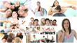 collage representing groups of friends