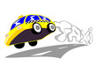 vector illustration of taxi going with high speed vector illustration of taxi going with high speed