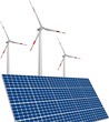 illustration of solar panels, wind turbines illustration of solar panels, wind turbines