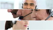 montage of people working in a call-center