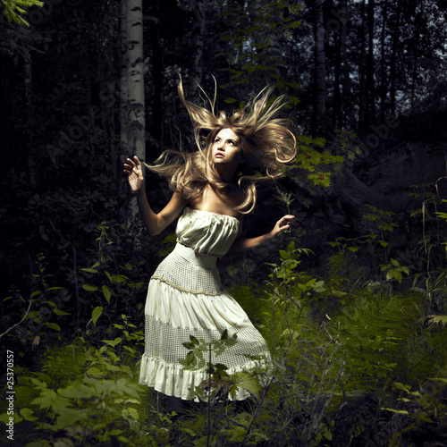 Photo: Girl in fairy forest Girl in fairy forest