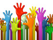 Colourful hands isolated on white background Colourful hands isolated on white background
