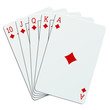 Quinte flush en carreau sur fond blanc