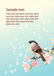 Background with blossom and bird