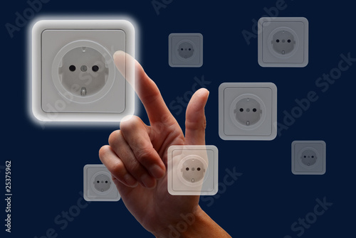 Foto: Klick Steckdose Strom blau Klick Steckdose Strom blau