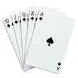 Quinte flush en pique sur fond blanc