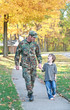 Photo: Military Father Walking With Son Military Father Walking With Son