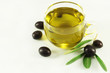 Olive oil, olives and branch Olive oil, olives and branch