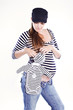 femme enceinte pull marin