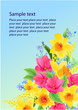 Floral vector background with tulips and daffodils