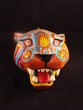 Colorful Painted Jaguar Mask from Oaxaca Mexico