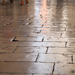 highly polished flagstones of an old street in Croatia