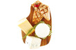 grilled salmon fillet and cheeses